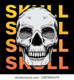 black and white skull vektor