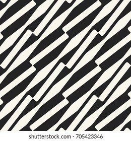 Black And White Slanted Ornate Broken Striped Pattern