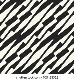 Black And White Slanted Ornate Broken Striped Pattern