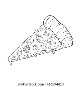 Hand Drawn Pizza Slice Vector Illustration Stock Vector (Royalty Free ...