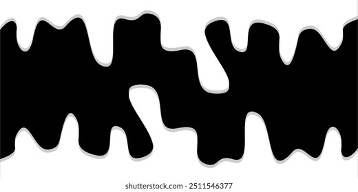 Black and white slime abstract shape vector design