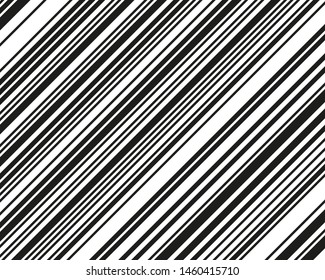 Black and white sloping strips of different thicknesses. Vector illustration
