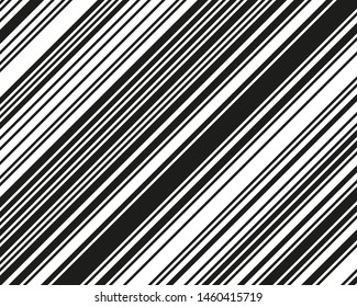 Black and white sloping strips of different thicknesses. Vector illustration
