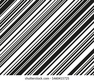 Black and white sloping strips of different thicknesses. Vector illustration
