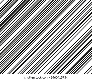 Black and white sloping strips of different thicknesses. Vector illustration

