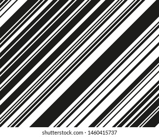 Black and white sloping strips of different thicknesses. Vector illustration
