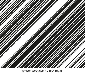 Black and white sloping strips of different thicknesses. Vector illustration
