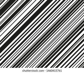Black and white sloping strips of different thicknesses. Vector illustration
