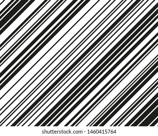 Black and white sloping strips of different thicknesses. Vector illustration
