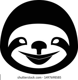 Black And White Sloth Silhouette Vector