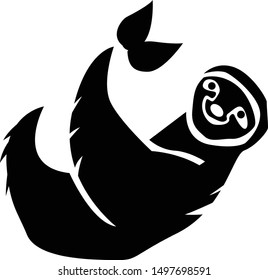 Black And White Sloth Silhouette Vector