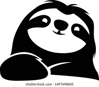 Black And White Sloth Silhouette Vector