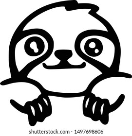 Black And White Sloth Silhouette Vector