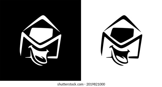 black and white smail logo vector 