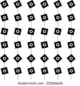 black white small cube/circle seamless pattern 