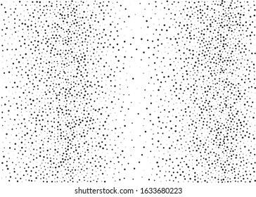 Black white, small and large dots. Random halftone. Creative cover design template. Abstract dotted for decoration design. Creative vector element. Dotted geometric pattern. Dot texture background.