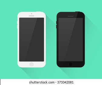 black and white smartphone cell phone flat design