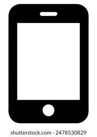 Icono de smartphone en blanco y negro. Ilustración vectorial