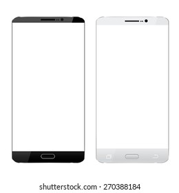 black and white smartphone realistic design isolated white