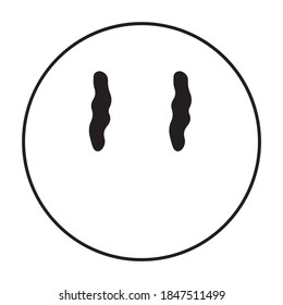 Black and white smile icon with wave eyes. Vector isolated EPS10.