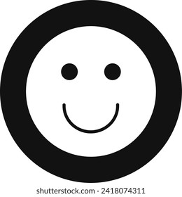 icono de sonrisa en blanco y negro