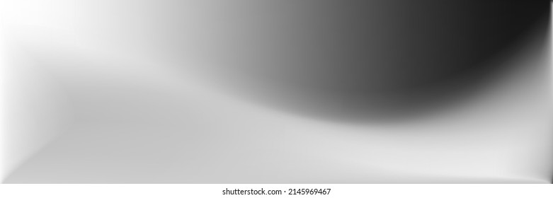 Schwarz-Weiß-Illustration der glatten Oberfläche. Graues Aluminium, modernes Design, Hintergrund. Natürlicher Wavy Gradient Mesh. Lebhaftes, silberweiches, strahlendes Mesh. Grauer einfarbiger Hintergrund.
