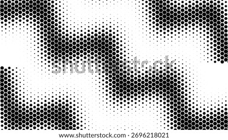 Black and white smooth transition of geometric pattern with halftone effect for sporty and modern background. Vector Format Illustration 