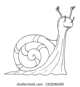 black and white snail drawing, fabulous character