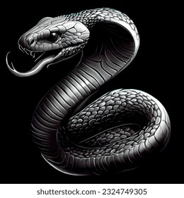 black and white snake illustration