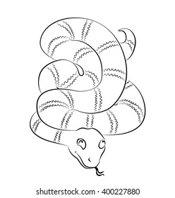 black and white snake image - perfect for children's coloring books and not only