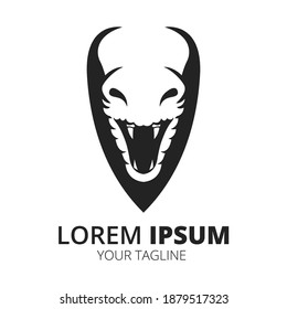 Black and white snake logo design vector.