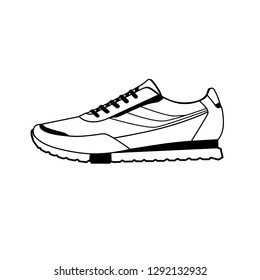 black white sneakers. vector