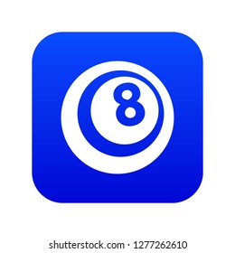 Black and white snooker eight pool icon digital blue for any design isolated on white vector illustration