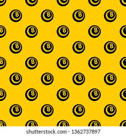 Black and white snooker eight pool pattern seamless vector repeat geometric yellow for any design