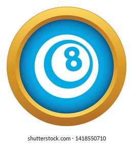 Black and white snooker eight pool icon blue vector isolated on white background for any design