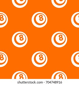 Black and white snooker eight pool pattern repeat seamless in orange color for any design. Vector geometric illustration