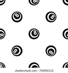 Black and white snooker eight pool pattern repeat seamless in black color for any design. Vector geometric illustration