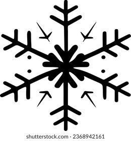 Black and white snowflake logo.