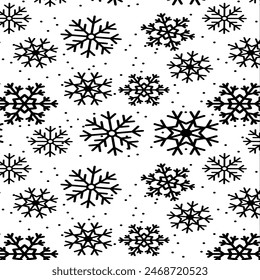 Schwarz-weiße Schneeflocken-Muster 