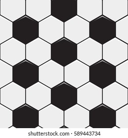 Black And White Soccer Ball Pattern Background. Vector Illustration.