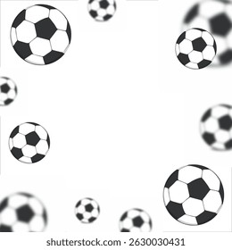 black and white soccer balls pattern frame vector illustration.eps
