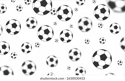 preto e branco bolas de futebol padrão quadro vetor illust.eps