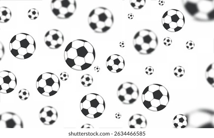 black and white soccer balls pattern frame vector illustration.eps	