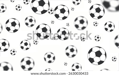 black and white soccer balls pattern frame vector illustration.eps