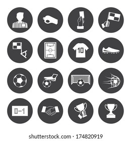 Black and White Soccer football icons vector eps10