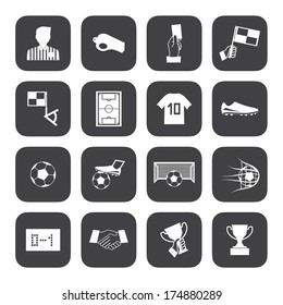 Black and White Soccer football icons vector eps10