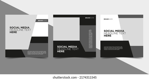 Black white social media post banner template.