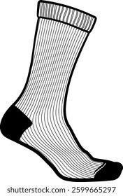 black and white sock without background