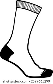 black and white sock without background
