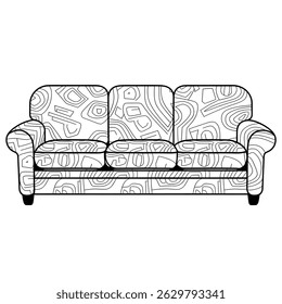 black and white sofa colouring page 